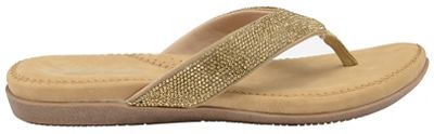 Gold 'Dunlop' ladies toe post slip on sandals